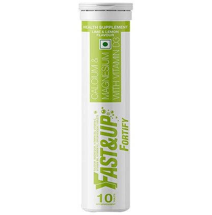 Fast&Up Fortify Calcium & Magnesium with Vitamin D3 Lemon and Lime Effervescent Tablet - Classic Derma