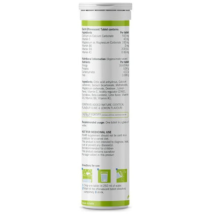 Fast&Up Fortify Calcium & Magnesium with Vitamin D3 Lemon and Lime Effervescent Tablet