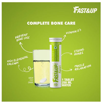 Fast&Up Fortify Calcium & Magnesium with Vitamin D3 Lemon and Lime Effervescent Tablet