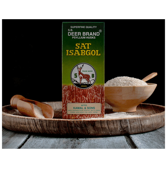 Deer Brand Sat Isabgol Psyllium Husk Powder (200gm Each)