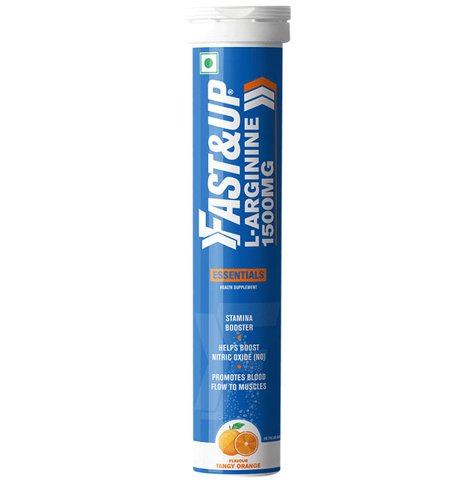 Fast&Up L-Arginine 1500mg | Effervescent Tablet for Stamina & Blood Flow | Flavour Tangy Orange - Classic Derma