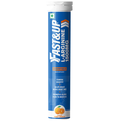 Fast&Up L-Arginine 1500mg | Effervescent Tablet for Stamina & Blood Flow | Flavour Tangy Orange - Classic Derma