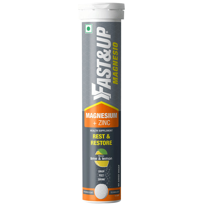 Fast&Up Magnesio with Magnesium & Zinc for Muscle Health | Flavour Lemon and Lime Effervescent Tablet - Classic Derma