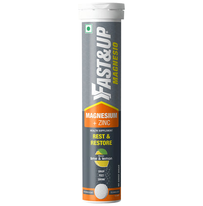Fast&Up Magnesio with Magnesium & Zinc for Muscle Health | Flavour Lemon and Lime Effervescent Tablet - Classic Derma