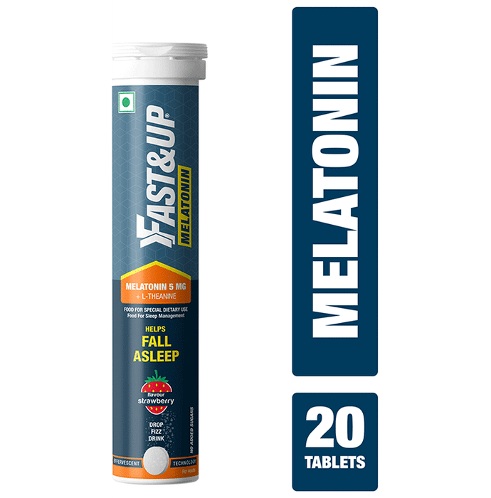 Fast&Up Melatonin 5mg + L-Theanine Effervescent Tablet Strawberry