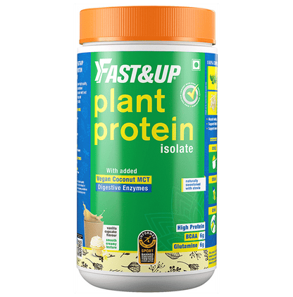 Fast&Up Plant Protein Isolate with Digestive Enzymes, 6g BCAA & 6g Glutamine | No Added Sugar | Flavour Vanilla Cupcake - Classic Derma