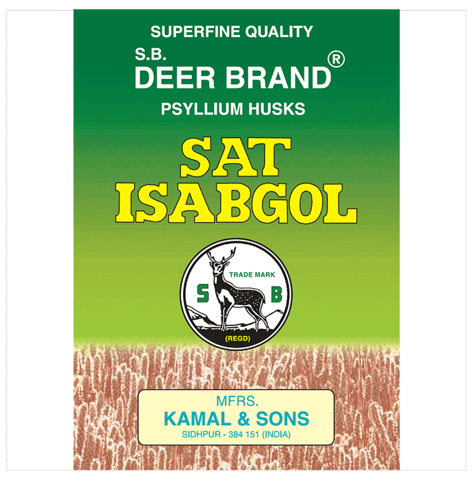 Deer Brand Sat Isabgol Psyllium Husk Powder (500gm Each) - Classic Derma