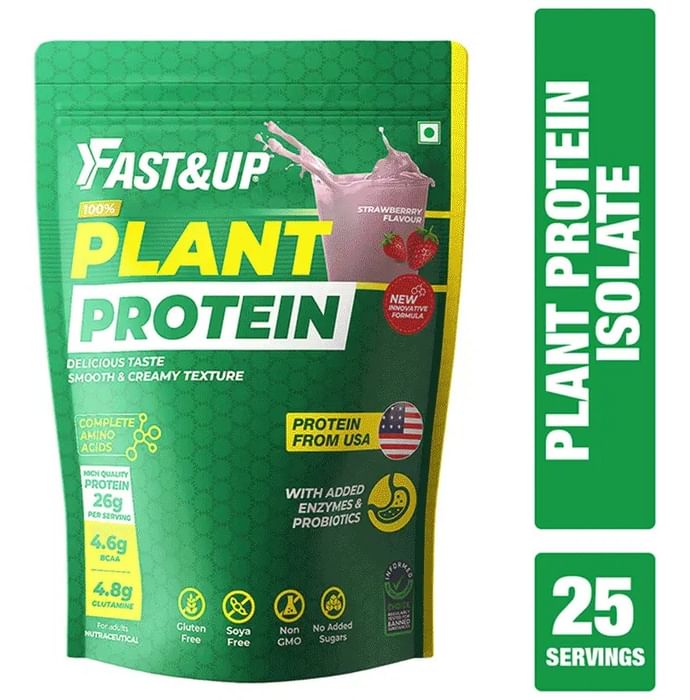 Fast&Up Plant Protein with Added Enzymes & Probiotics 26g Per Serving Strawberry