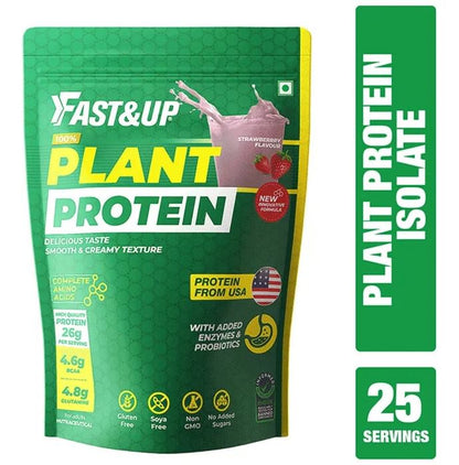 Fast&Up Plant Protein with Added Enzymes & Probiotics 26g Per Serving Strawberry