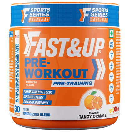 Fast&Up Pre-Workout & Pre-Training Powder | For Energy Powder Tangy Orange - Classic Derma