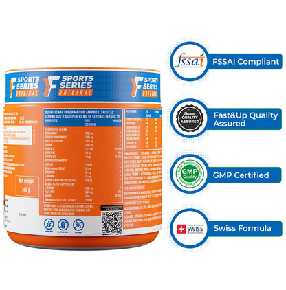 Fast&Up Pre-Workout & Pre-Training Powder | For Energy Powder Tangy Orange