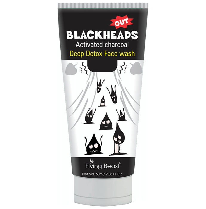 Flying Beast Blackheads Out Activated Charcoal Deep Detox Face Wash - Classic Derma