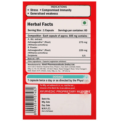 Aimil Pharmaceuticals Ashwagandha Capsule