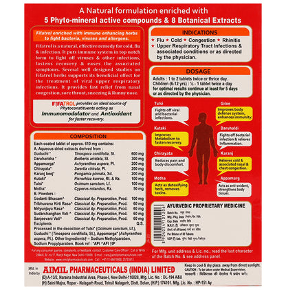 Aimil Pharmaceuticals Fifatrol Tablet | For Headache, Bodyache, Nasal Congestion & Sore Throat