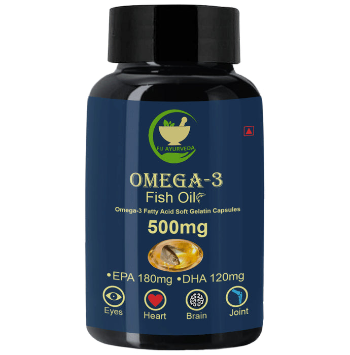 Fij Ayurveda Omega 3 Fish Oil 500mg Soft Gelatin Capsule - Classic Derma