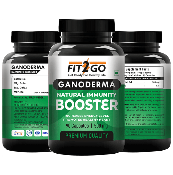 Fit 2 Go Premium Quality Ganoderma Natural Immunity Booster Capsule