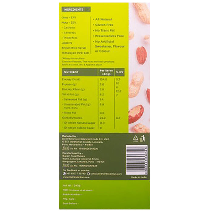 F'it Crunchy Energy Bar (40gm Each) 70% Oats & Nuts