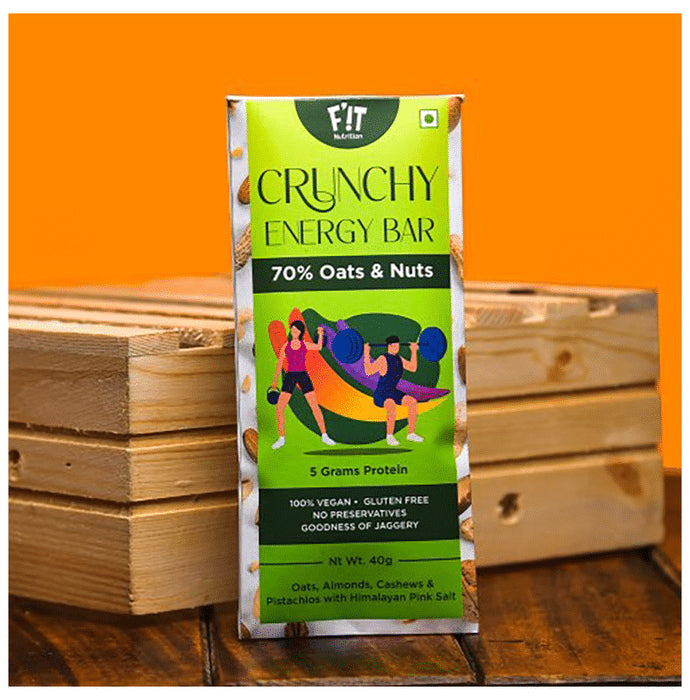 F'it Crunchy Energy Bar (40gm Each) 70% Oats & Nuts