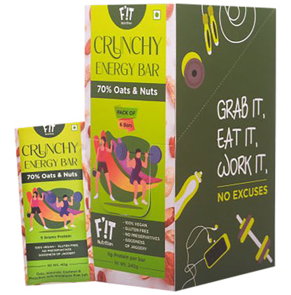 F'it Crunchy Energy Bar (40gm Each) 70% Oats & Nuts