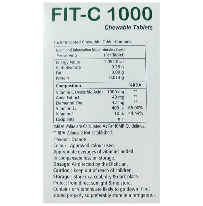 Fit-C 1000 Chewable Tablet