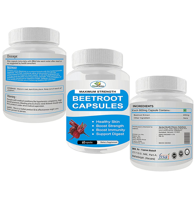 Buy Fitness Prime Maximum Strength Beetroot Capsule Online | Classic ...