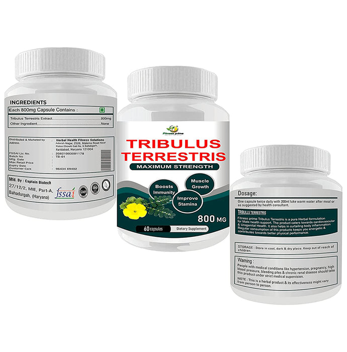 Fitness Prime Tribulus Terrestris Maximum Strength 800mg Capsule