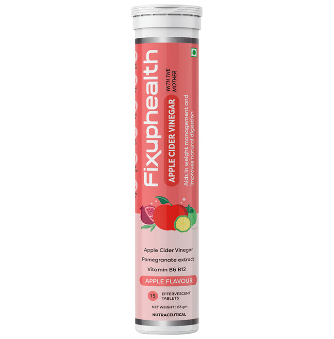 Fixuphealth Apple Cider Vinegar Effervescent Tablet with the Mother (15 Each) Apple - Classic Derma