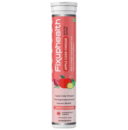 Fixuphealth Apple Cider Vinegar Effervescent Tablet with the Mother (15 Each) Apple - Classic Derma
