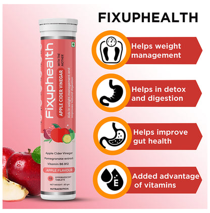 Fixuphealth Apple Cider Vinegar Effervescent Tablet with the Mother (15 Each) Apple