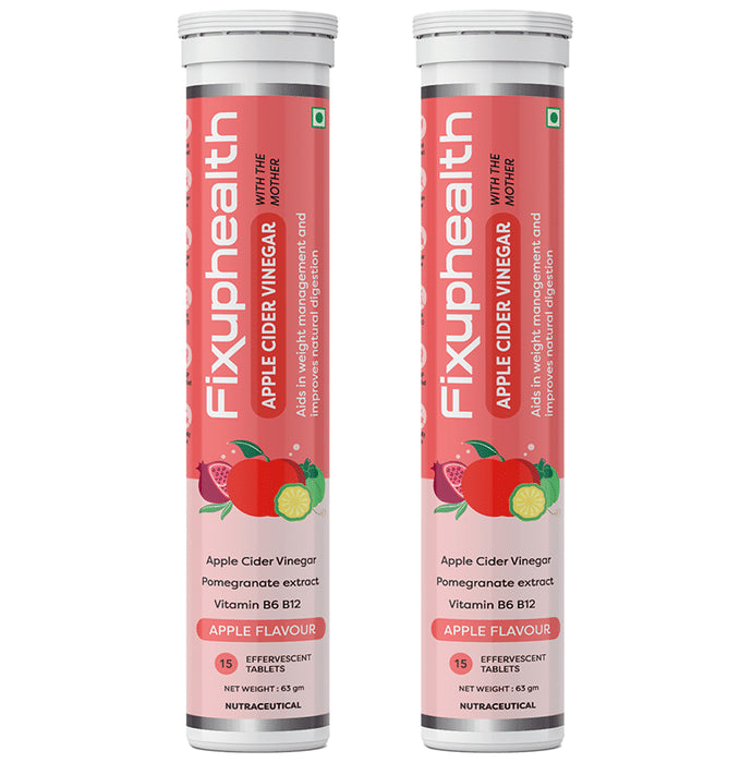 Fixuphealth Apple Cider Vinegar Effervescent Tablet with the Mother (15 Each) Apple - Classic Derma