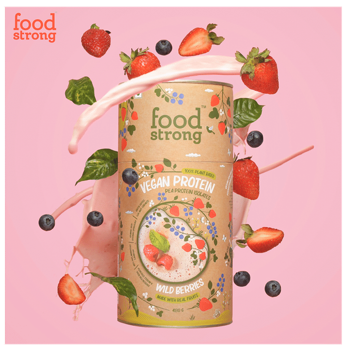 Foodstrong 100% Plant Based Vegan Pea Protein Isolates Wild Berries