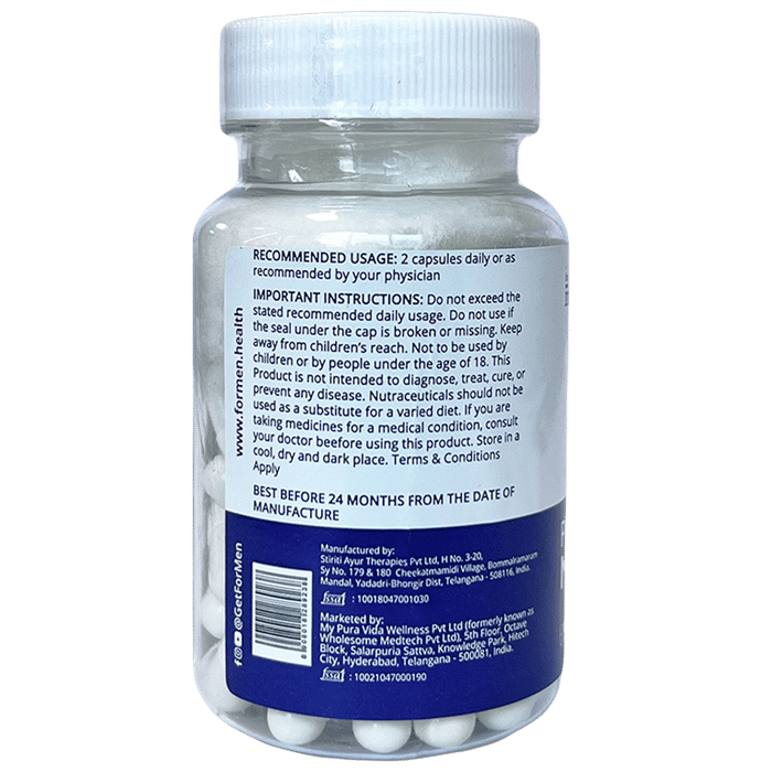 ForMen Perform+ | With Ashwagandha, Safed Musli, Vitamin D3 for Vitality & Strength | Capsule