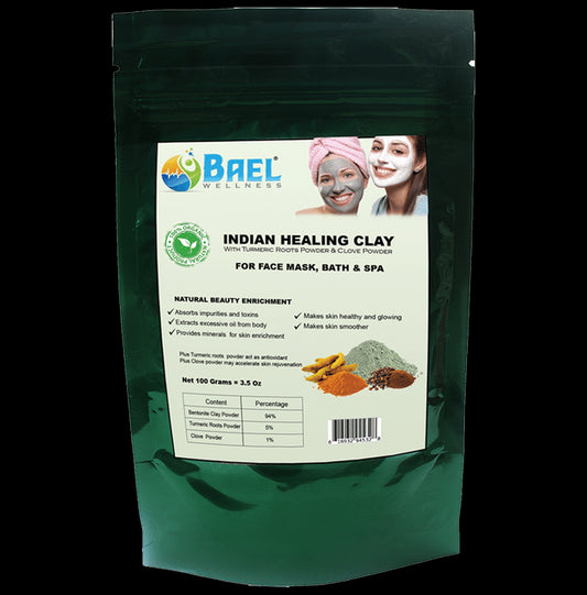 Bael Wellness Indian Healing Clay with Turmeric Roots Powder & Clove Powder - Classic Derma