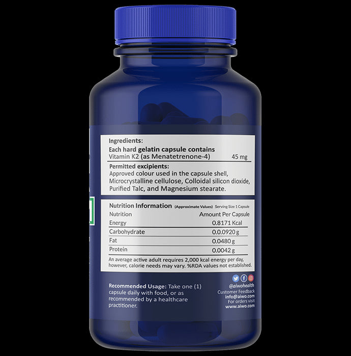 AIWO Vitamin K2-MK4 Menatetrenone-4 Capsule