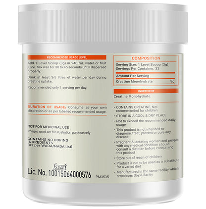 Fuel One Creatine Monohydrate Micronized & Instantized Formula, Boosts Athletic Performance & Pumps Muscles Powder Unflavored
