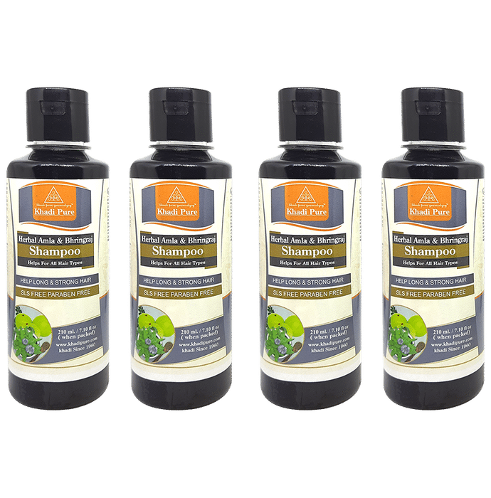 Khadi Pure Amla & Bhringraj Shampoo (210ml Each) SLS & Paraben Free - Classic Derma