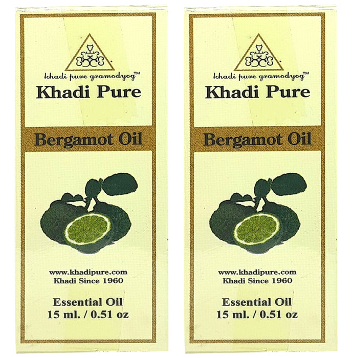 Khadi Pure Bergamot Essential Oil (15ml Each) - Classic Derma