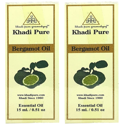 Khadi Pure Bergamot Essential Oil (15ml Each) - Classic Derma