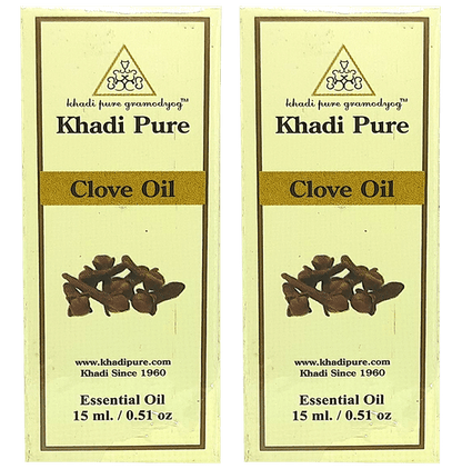 Khadi Pure Clove Essential Oil (15ml Each) - Classic Derma