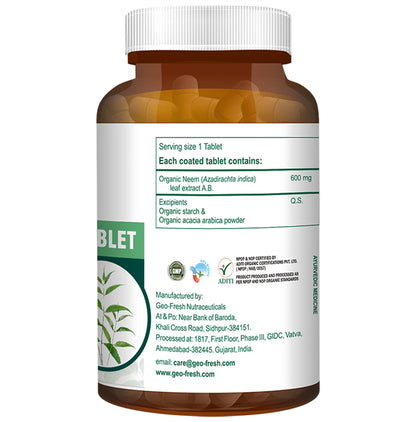 Geo Fresh Organic Neem 600mg Tablet