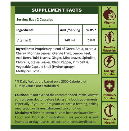 Geofresh Natural Plant Based & Organic Vitamin C Veg Capsule