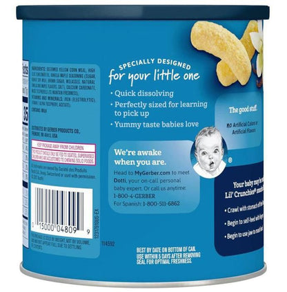 Gerber Lil' Crunchies Baked Corn Snack Crawler 8+ Months Vanilla Maple
