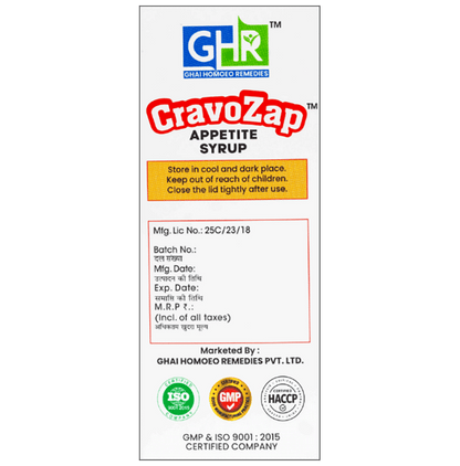 Ghai Homoeo Remedies Cravozap Syrup