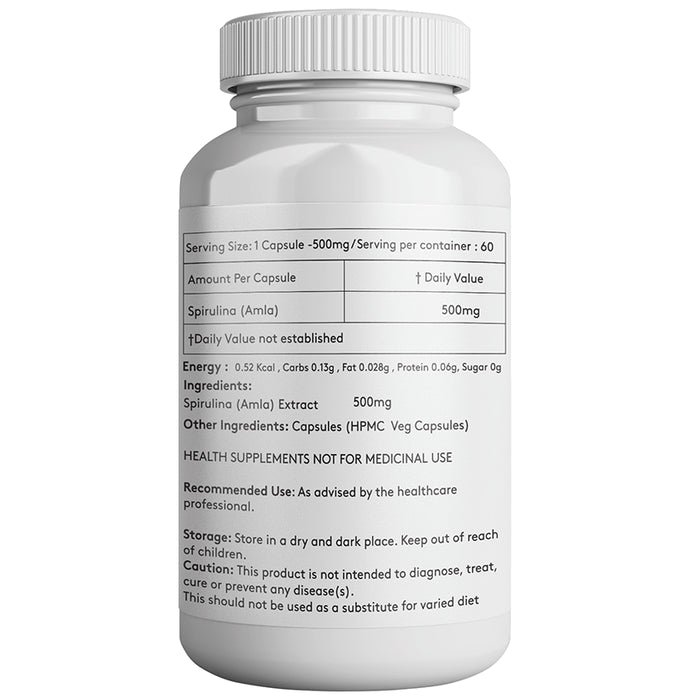 Giosun Spirulina (Amla) 500mg Veg Capsule