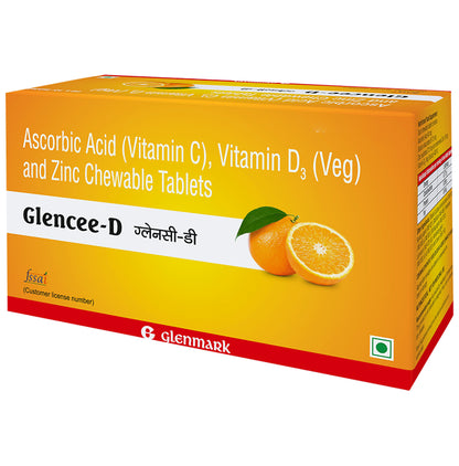 Glencee-D Ascorbic Acid, Vitamin D3 and Zinc Chewable Tablet Orange - Classic Derma