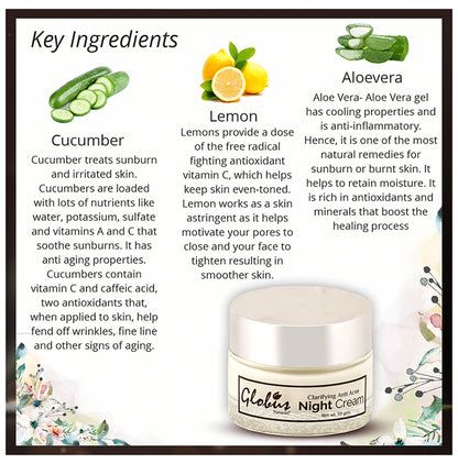 Globus Naturals Clarifying Anti Acne Night Cream