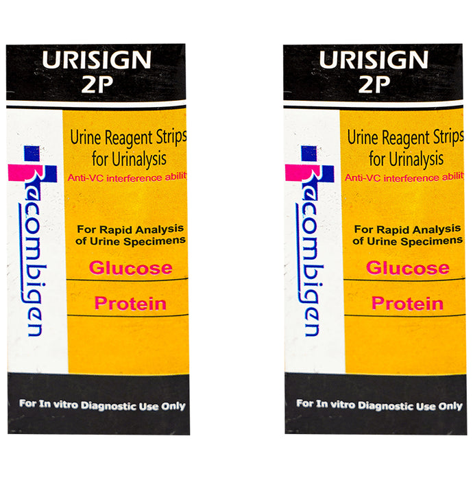 Recombigen Urisign 2 Parameter Reagent Strips for Urinalysis Urine Test (50 Each) - Classic Derma
