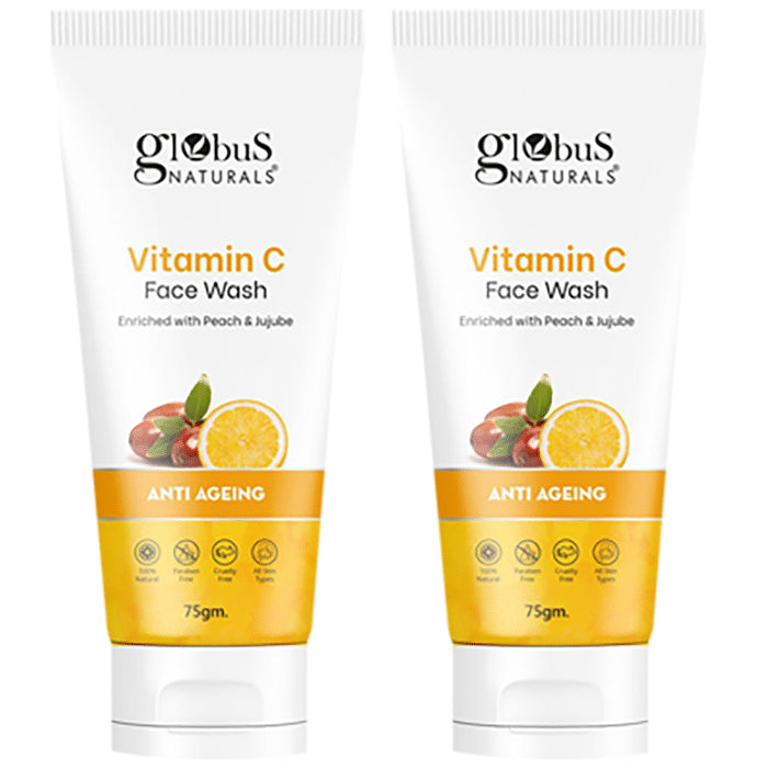 Globus Naturals Vitamin C Face Wash(75gm Each) - Classic Derma