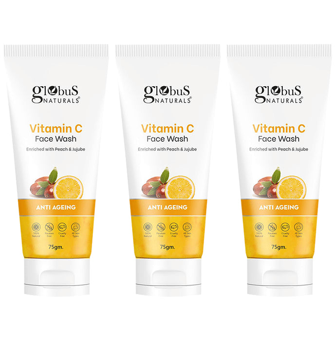 Globus Naturals Vitamin C Face Wash(75gm Each) - Classic Derma