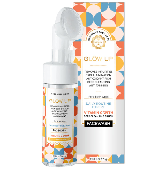 Glow Up Vitamin C Face Wash with Deep Cleansing Brush - Classic Derma
